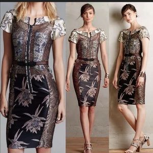 Byron Lars Black and Cream Floral Dress